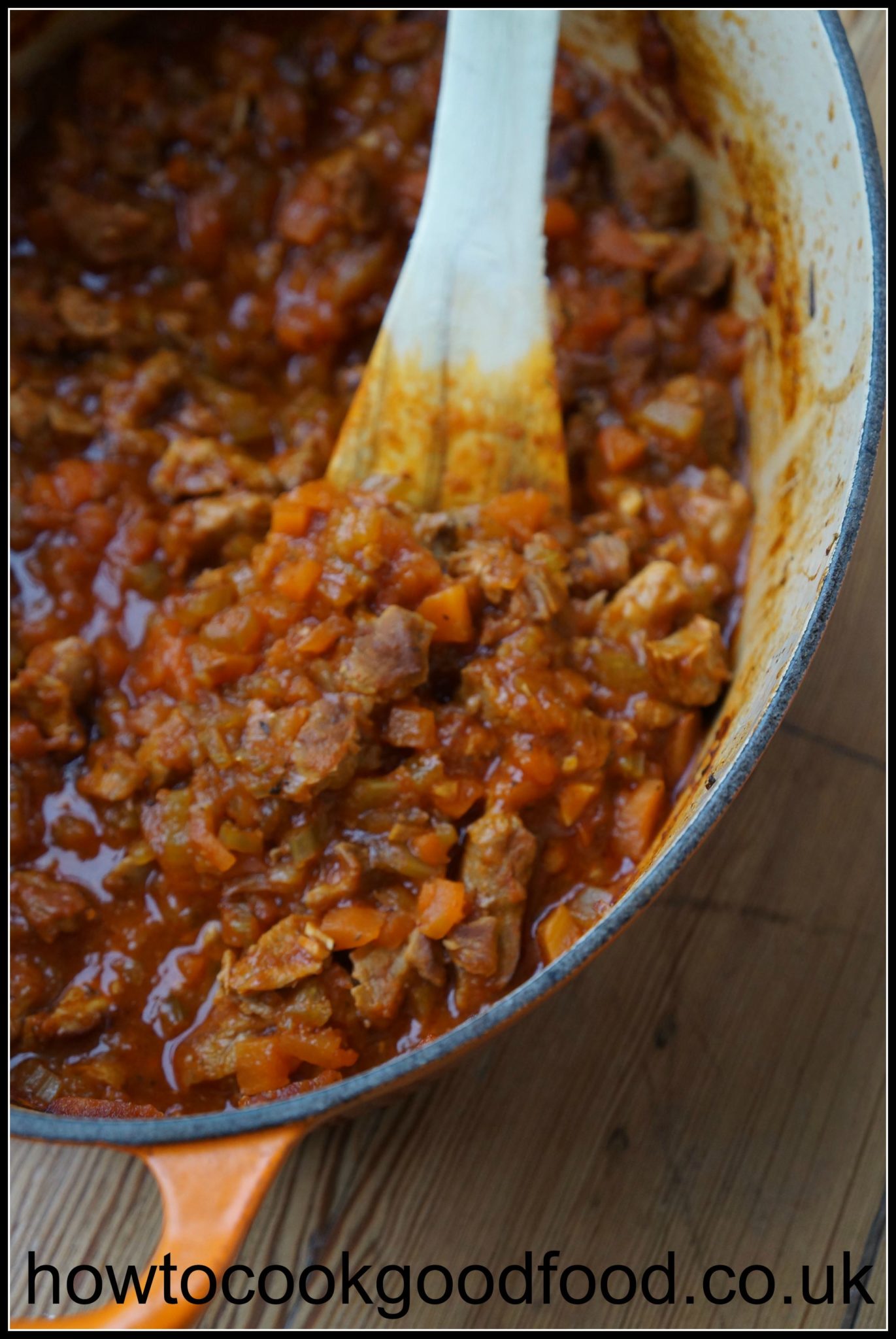 Spanish pork ragu makes a great alternative to Bolognese sauce and uses slow cooked shoulder of pork braised in wine and tomatoes
