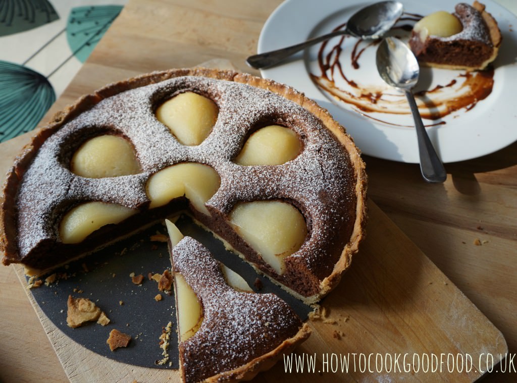 Chocolate Pear & Hazelnut tart hazelnut tart