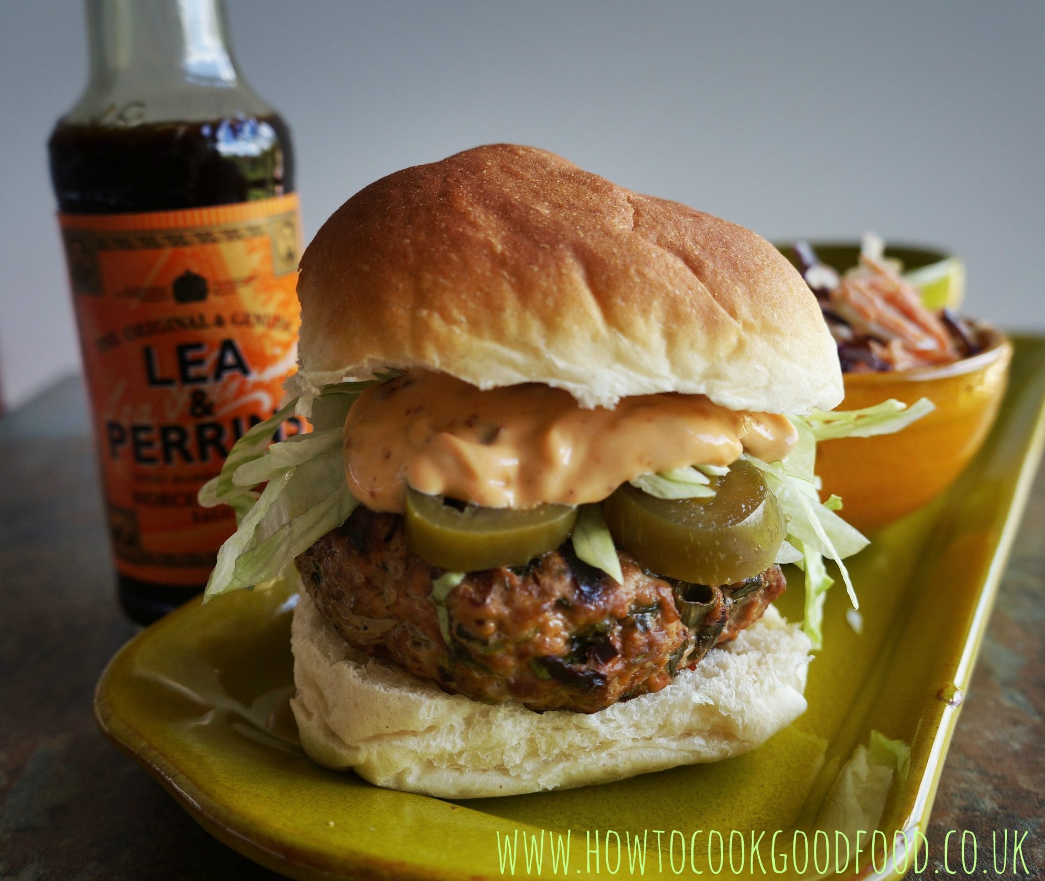 spicy pork burgers