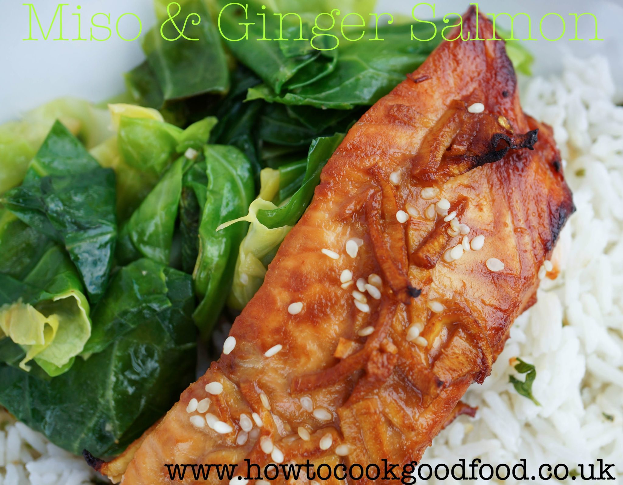 Miso and ginger glazed salmon