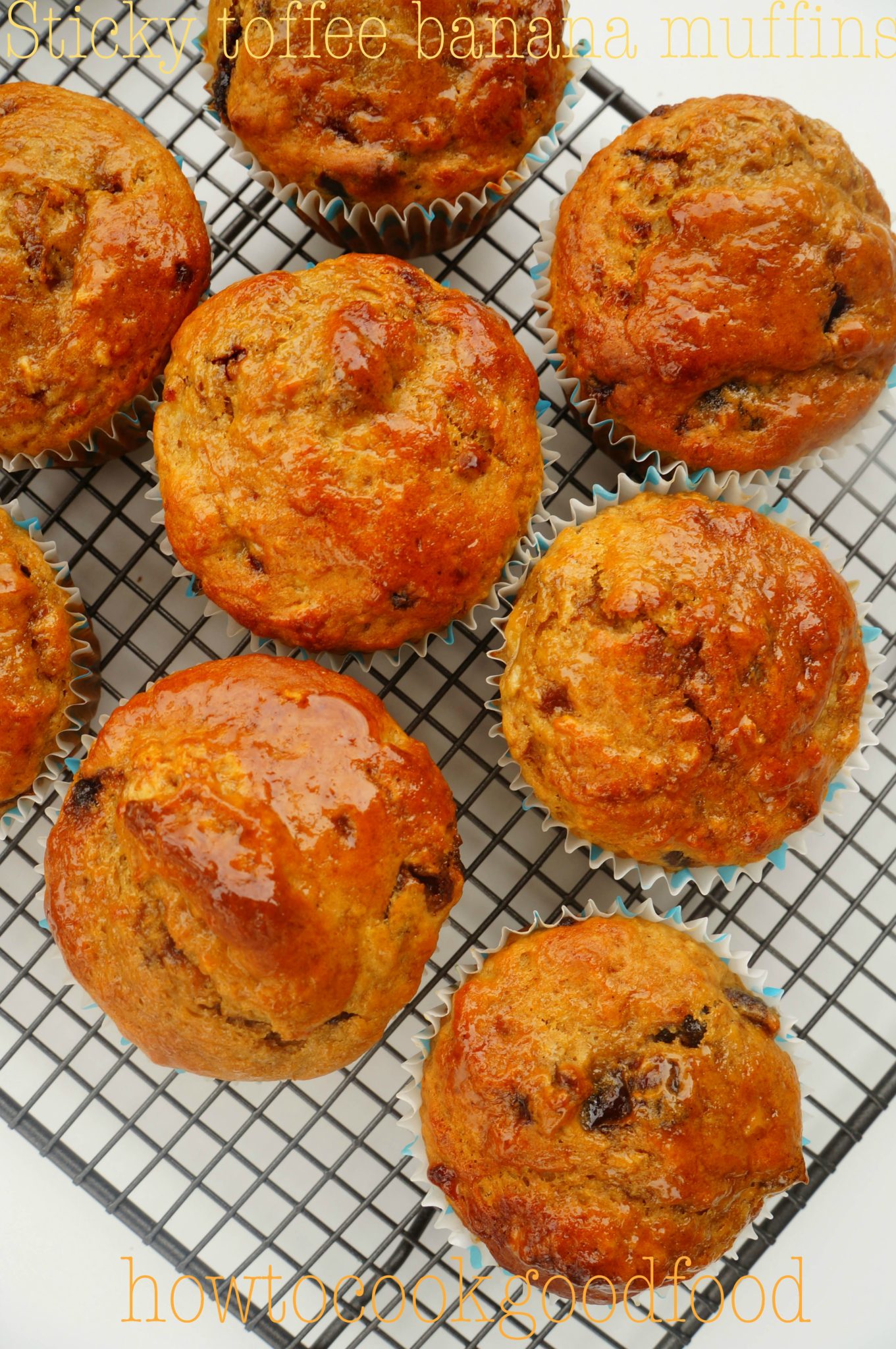 sticky toffee banana muffins