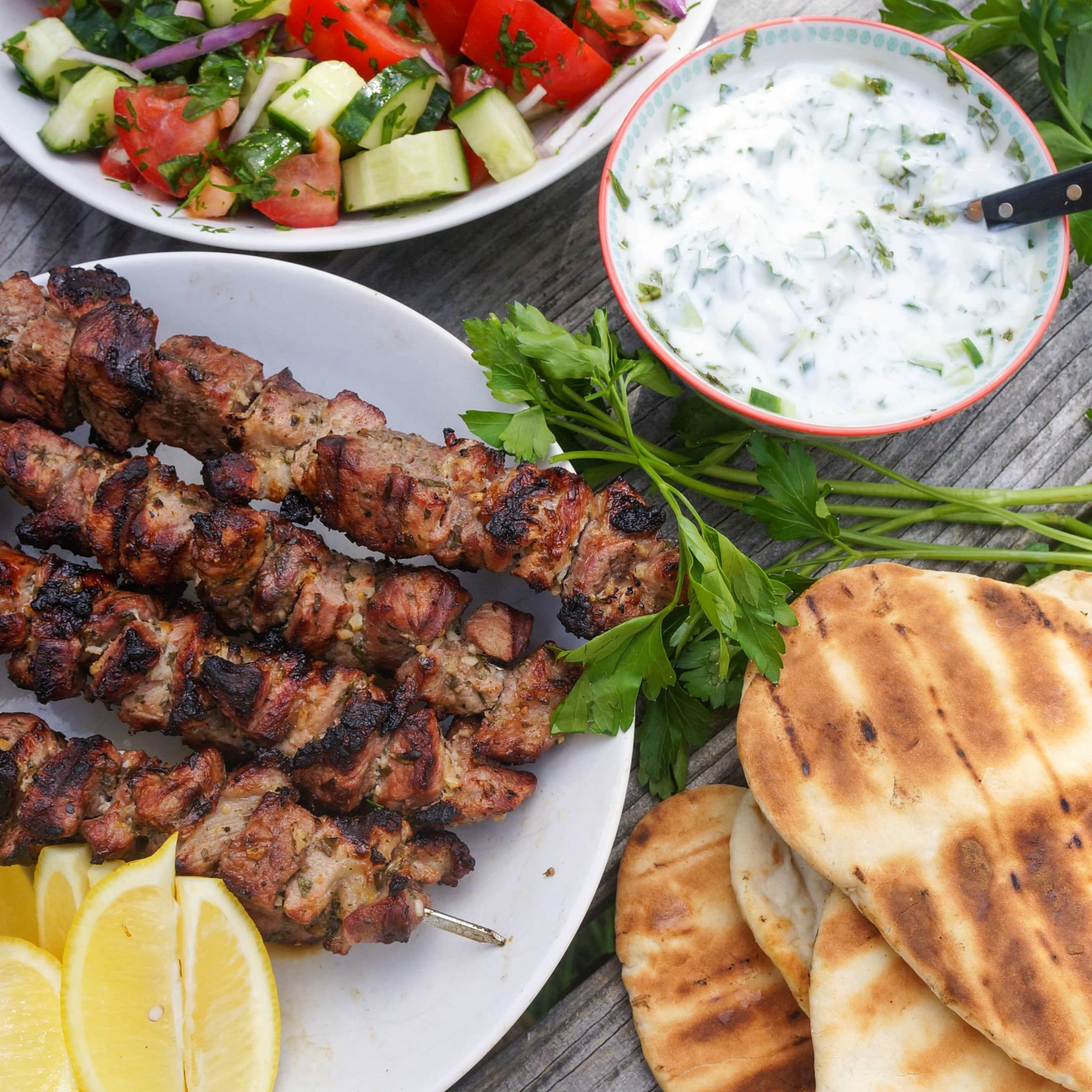 bbq pork souvlaki